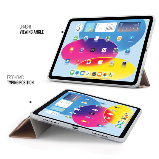 Pipetto Origami Case voor iPad (10e gen./A16) - Metaalroze