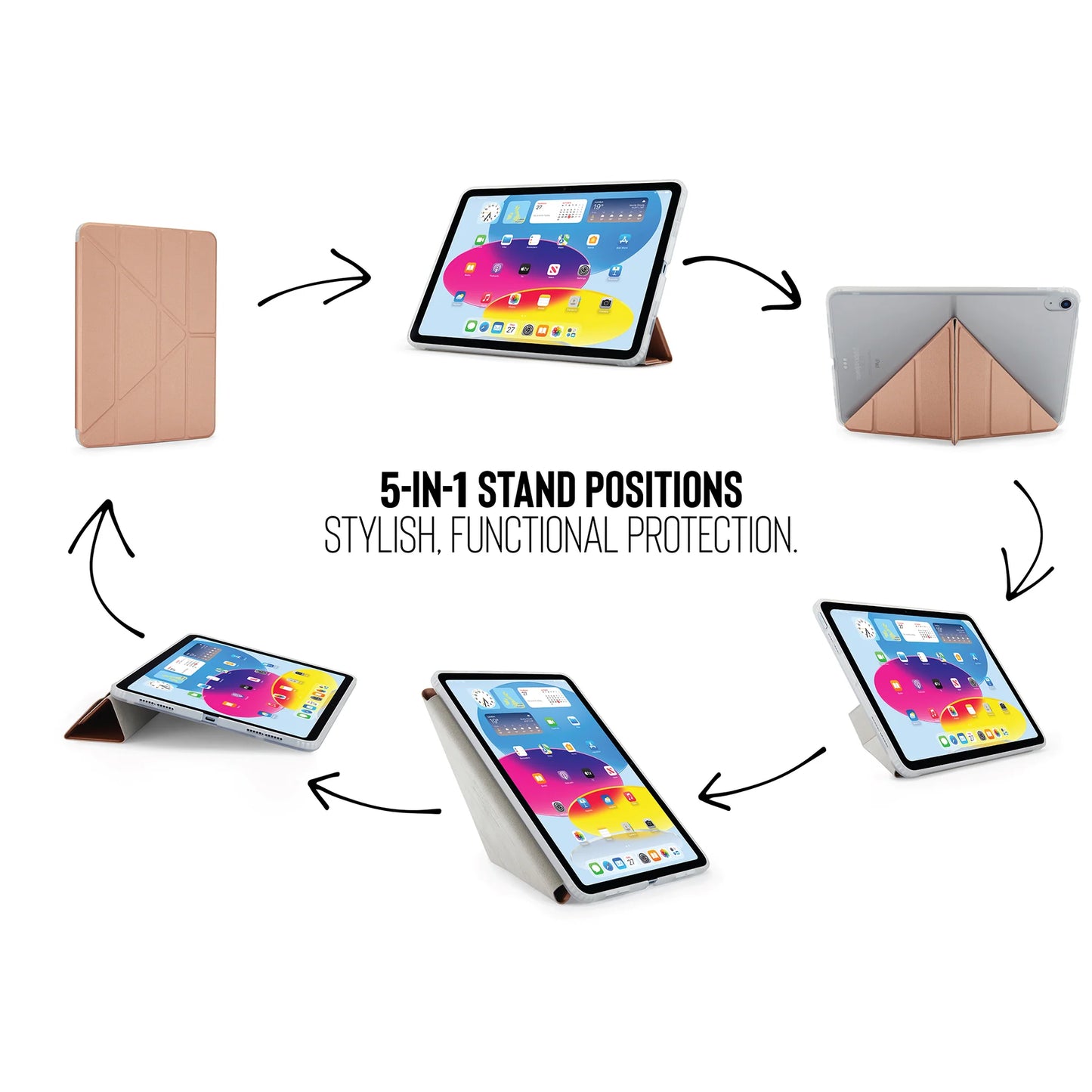 Pipetto Origami Case voor iPad (10e gen.) - Roségoud
