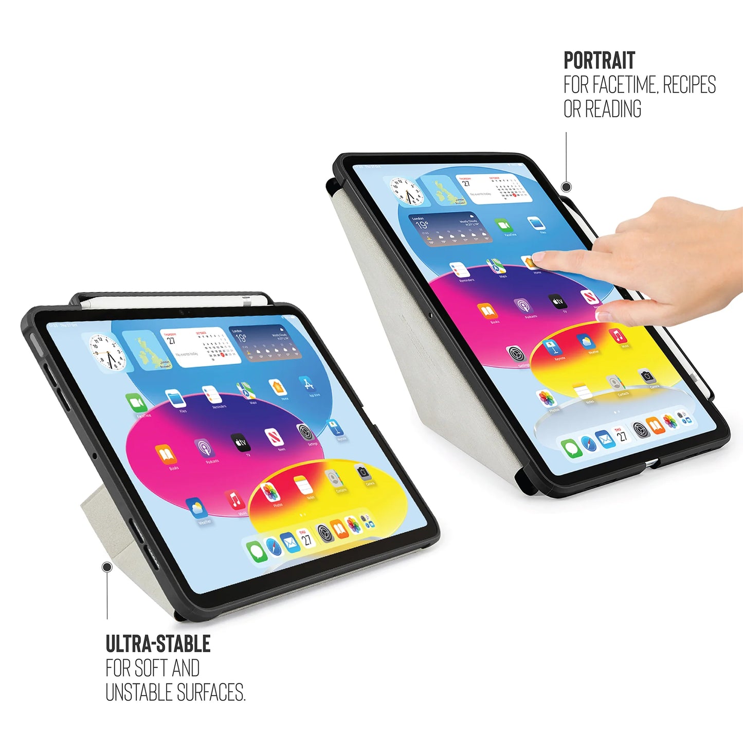 Pipetto Origami Pencil Case voor iPad (10e gen./A16) - Zwart