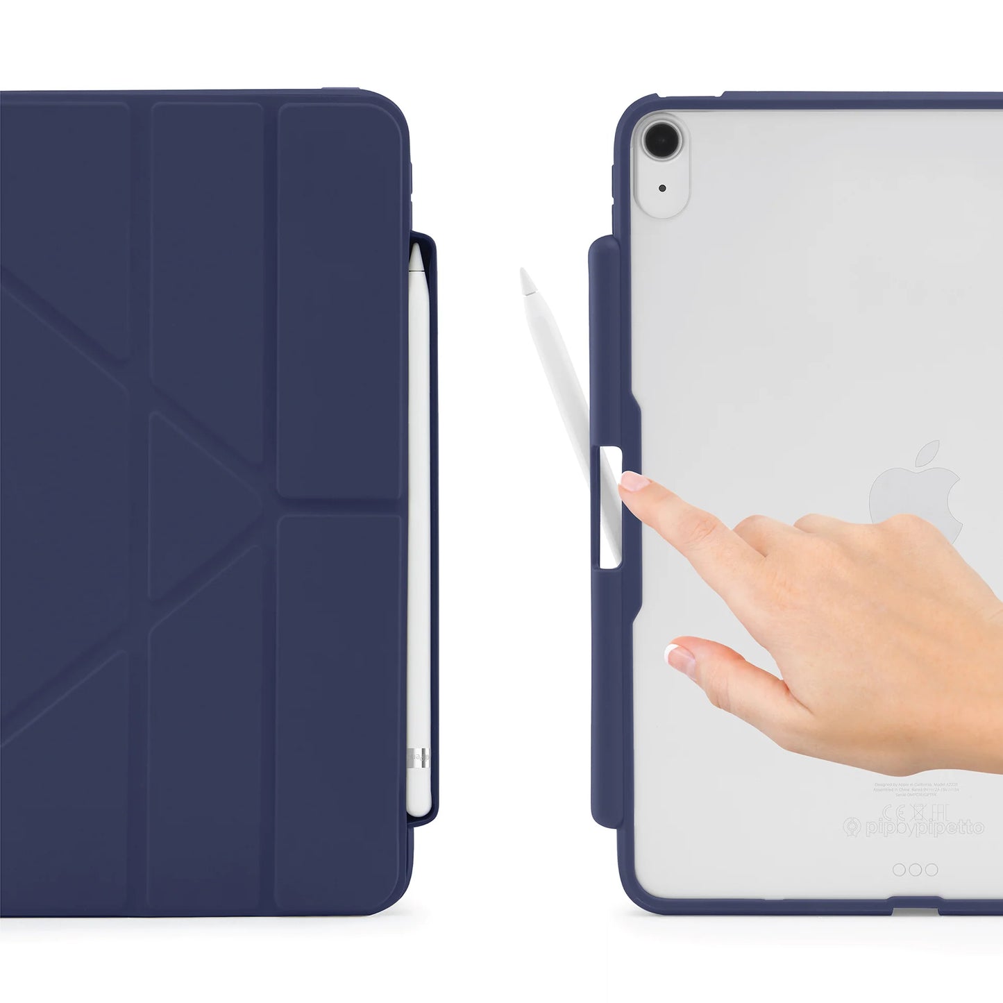 Pipetto Origami Pencil Case voor iPad (10e gen.) - Donkerblauw