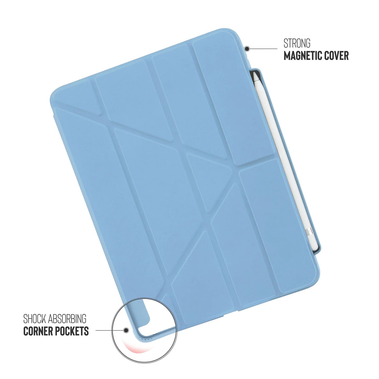 Pipetto Origami Pencil Case voor iPad (10e gen./A16) - Lichtblauw