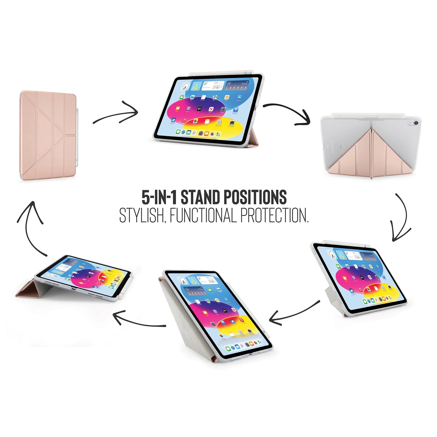 Pipetto Origami Pencil Case voor iPad (10e gen.) - Metaal Roze