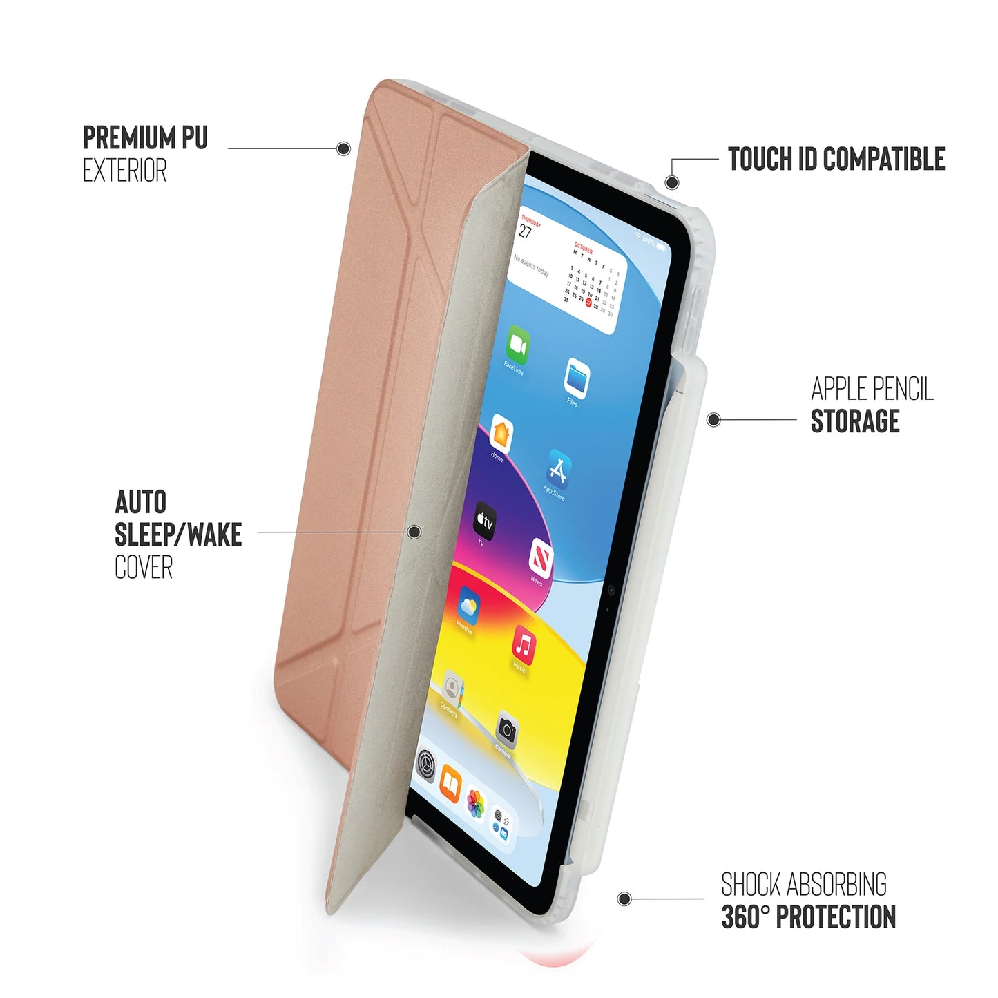 EOL Origami Pencil Case pour iPad (10e gén./A16) - Or Rosé