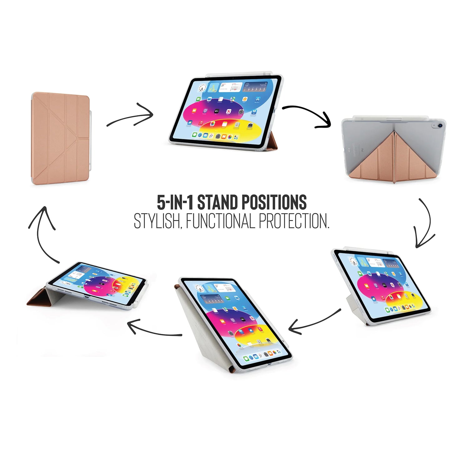 Pipetto Origami Pencil Case voor iPad (10e gen.) - Roségoud