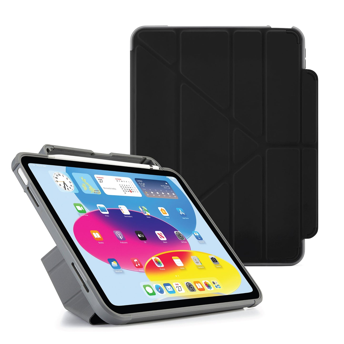 Pipetto Origami Pencil Shield pour iPad (10e gén./A16) - Noir