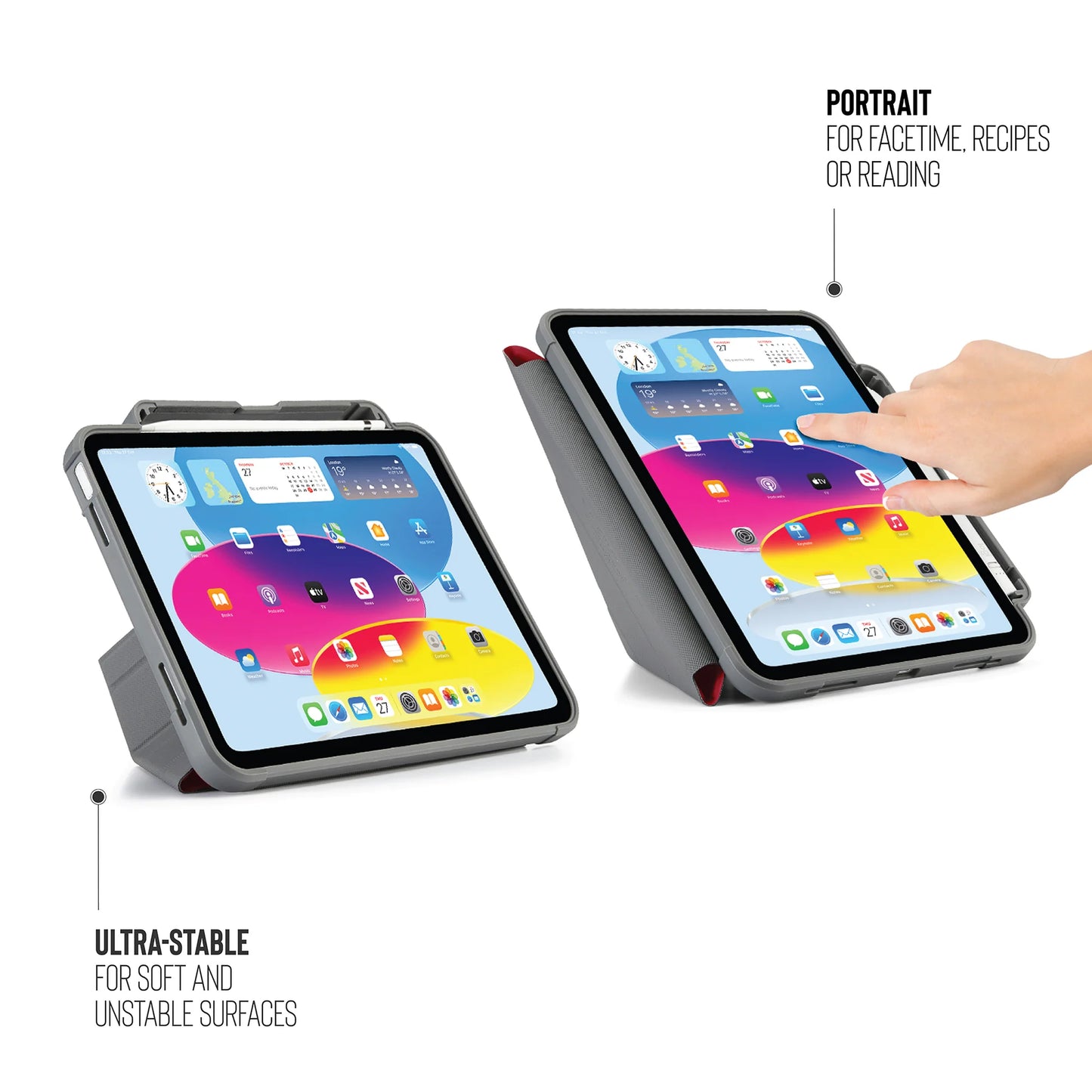 EOL Pipetto Origami Pencil Shield voor iPad (10e gen./A16) - Donkerrood