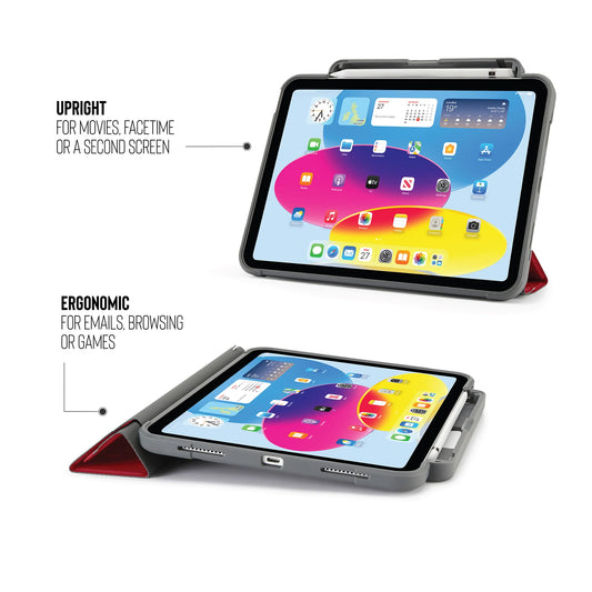 EOL Pipetto Origami Pencil Shield pour iPad (10e gén./A16) - Rouge Foncé