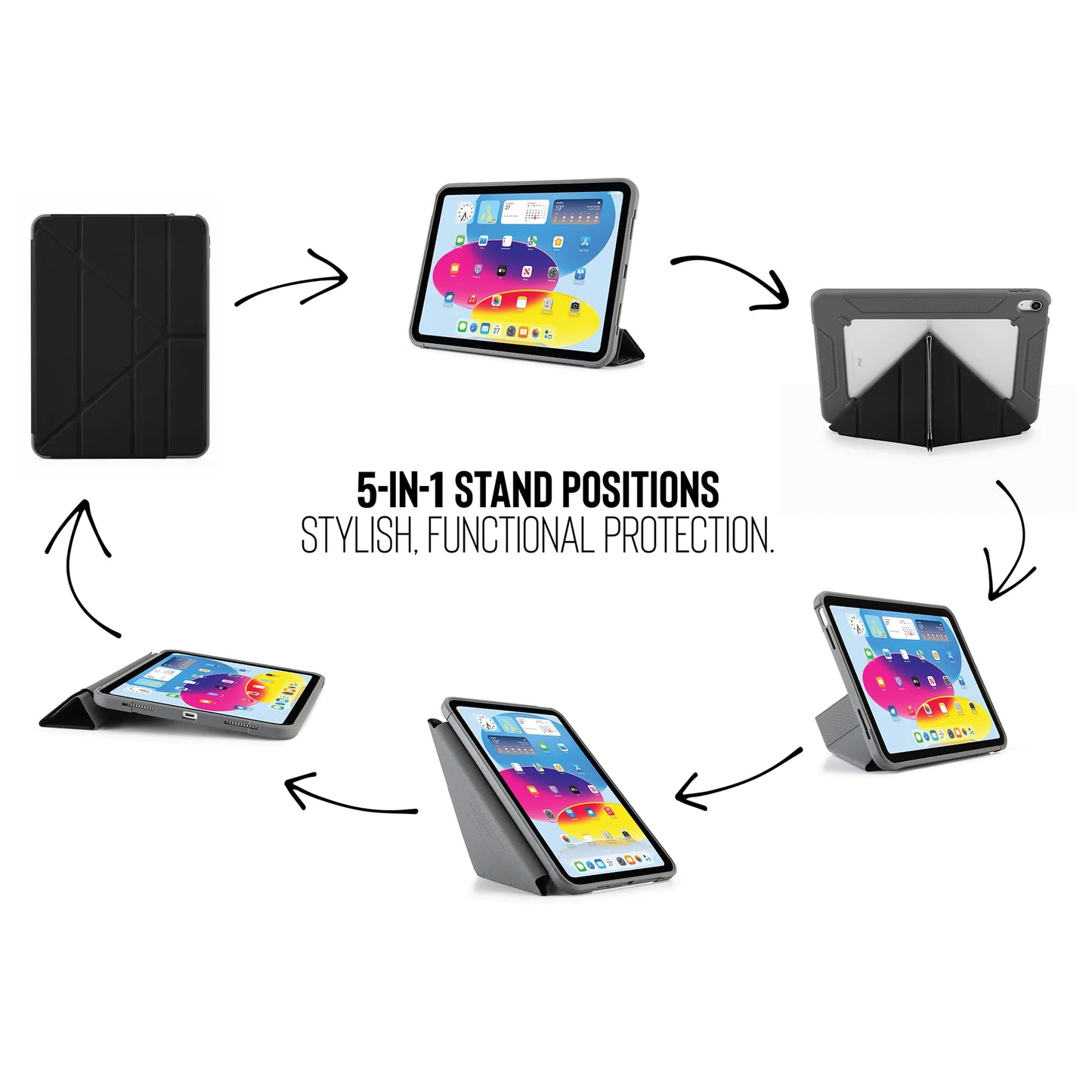 Pipetto Origami Shield voor iPad (10e gen.) - Zwart