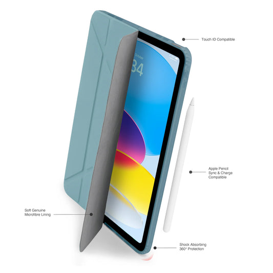 Pipetto Origami Case voor iPad (10e gen./A16) - Blauwgroen