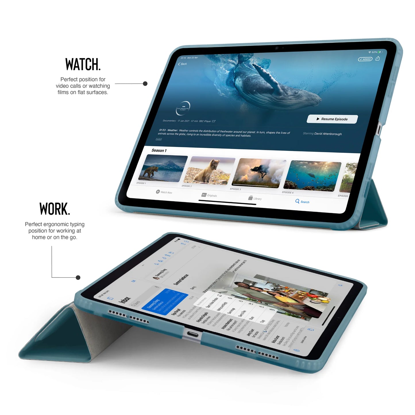 Origami Case pour iPad (10e gén./A16) - Vert lacustre