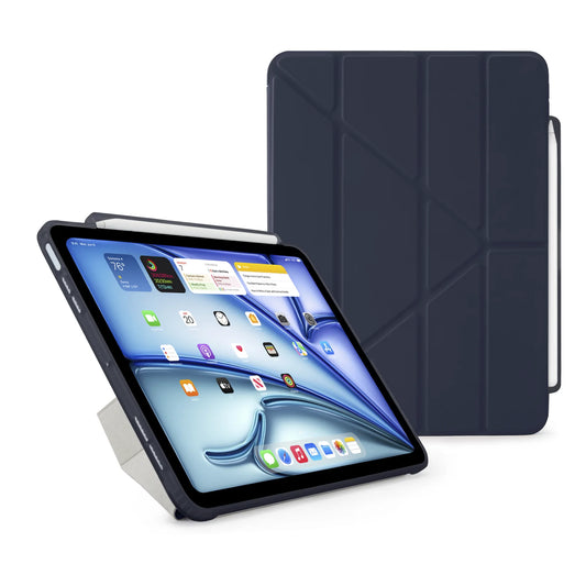 Pipetto Origami Pencil Case pour iPad Air 11 pouces (M2/M3) / iPad Air 10,9 pouces (2022/2020) - Bleu foncé