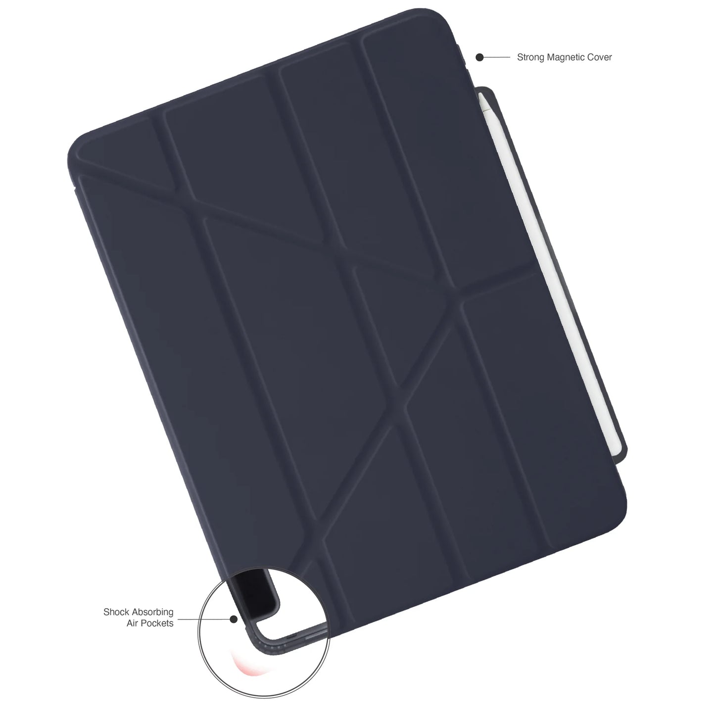 Pipetto Origami Pencil Case pour iPad Air 11 pouces (M2/M3) / iPad Air 10,9 pouces (2022/2020) - Bleu foncé