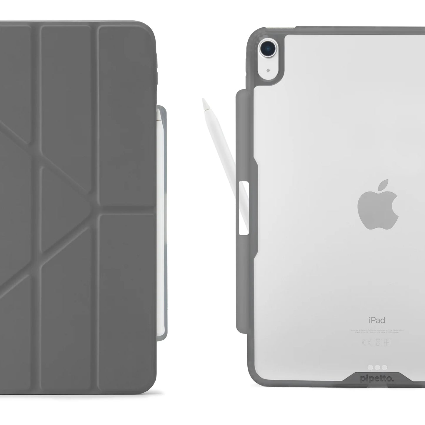 EOL Pipetto Origami Pencil Case pour iPad Air 11 pouces (M4/M3/M2) / iPad Air 10,9 pouces (2022/2020) - Gris