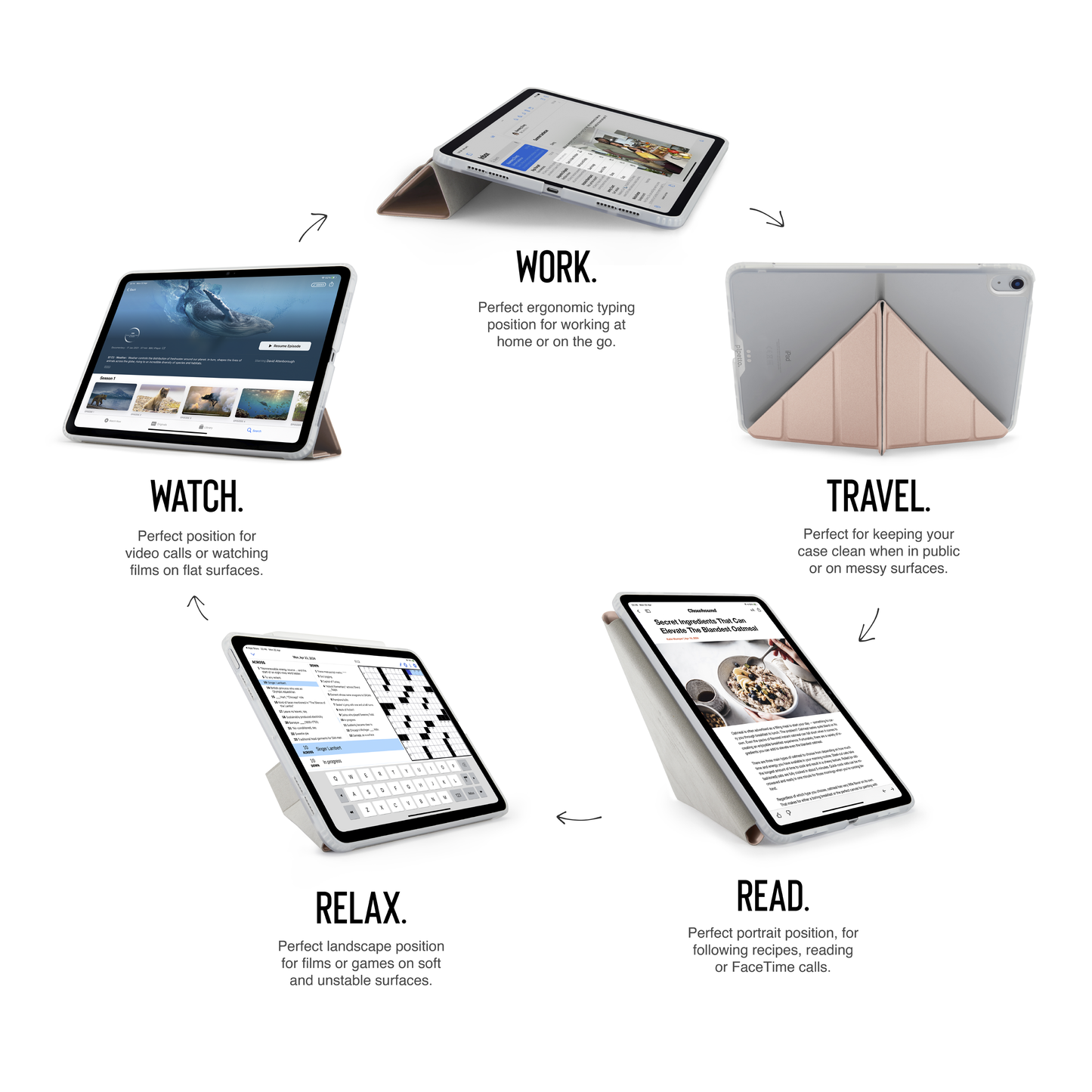 Pipetto Origami Case voor 13-inch iPad Air (M2/M3) - Metallic pink