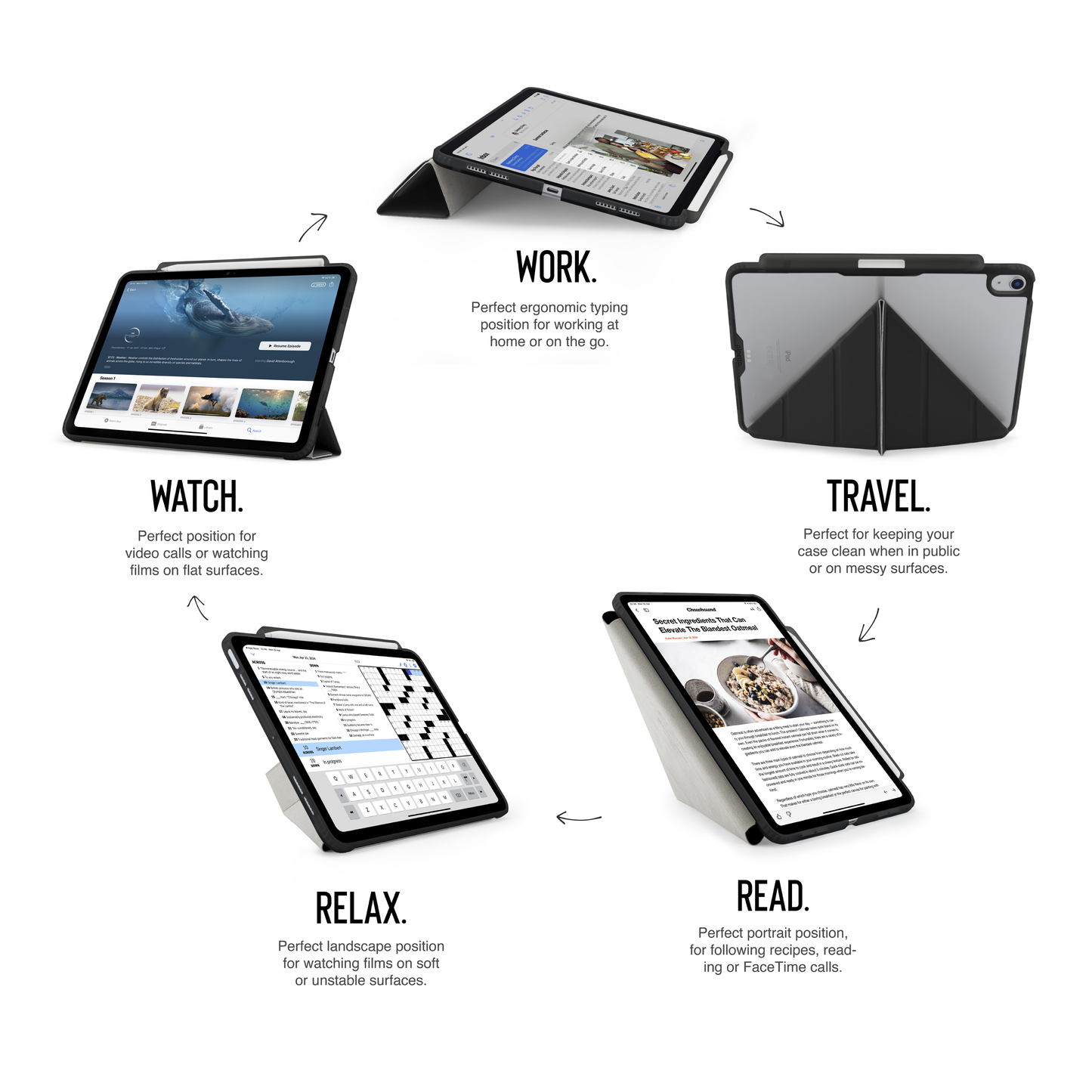 Pipetto Origami Pencil Case pour iPad Air 13 pouces (M4/M3/M2) - Noir