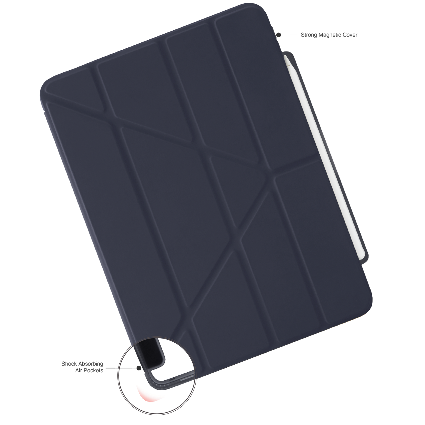 Pipetto Origami Pencil Case pour iPad Air 13-inch (M2/M3) - Bleu foncé