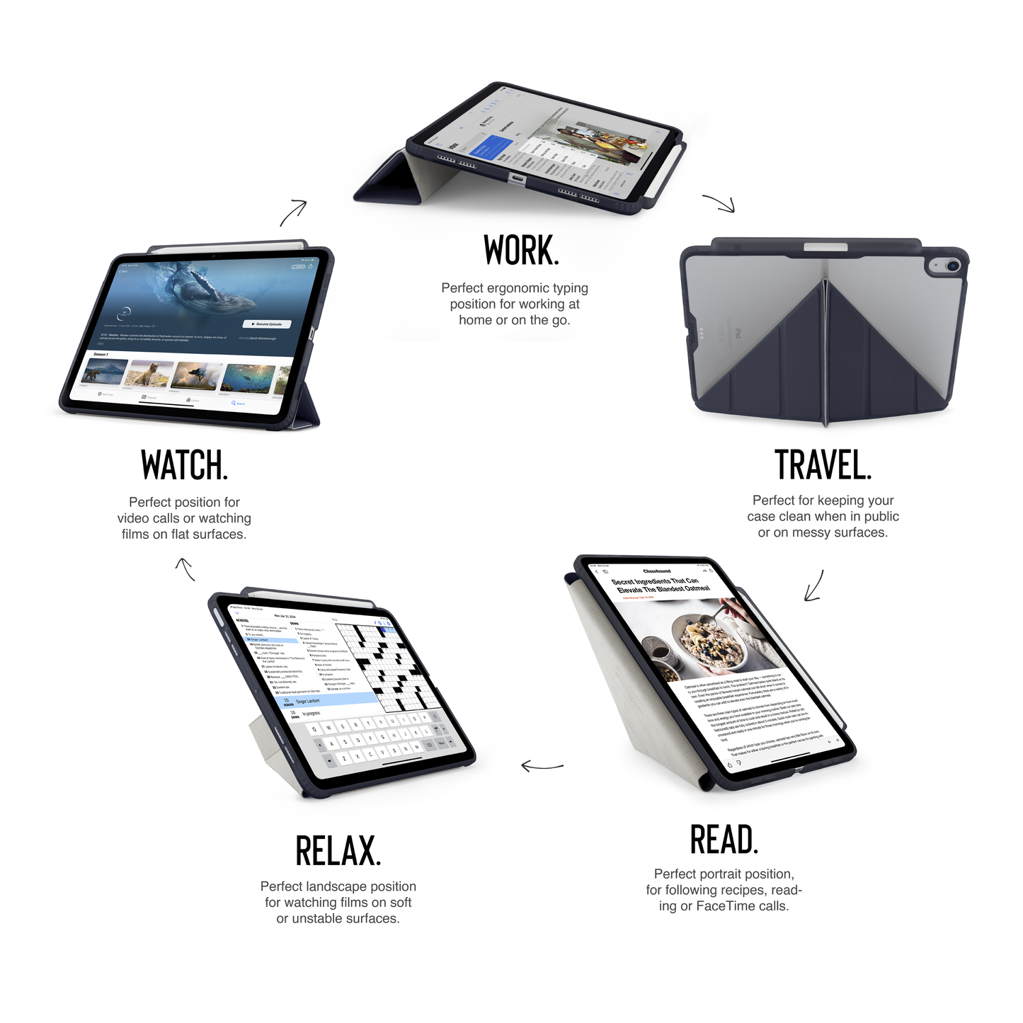 Pipetto Origami Pencil Case pour iPad Air 13-inch (M2/M3) - Bleu foncé