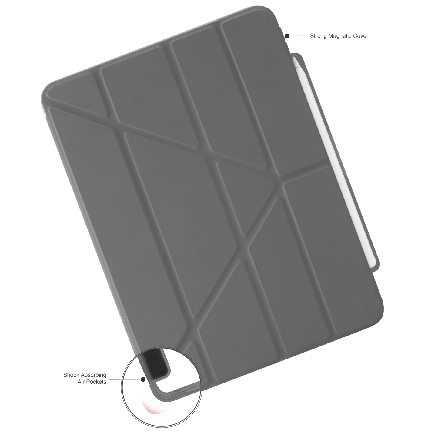 EOL Pipetto Origami Pencil Case pour iPad Air 13-inch (M2/M3) - Gris