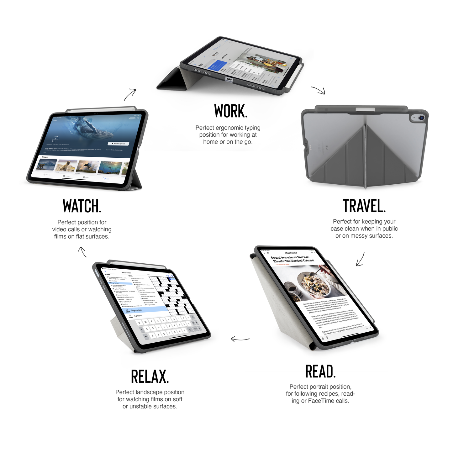 EOL Pipetto Origami Pencil Case pour iPad Air 13-inch (M2/M3) - Gris