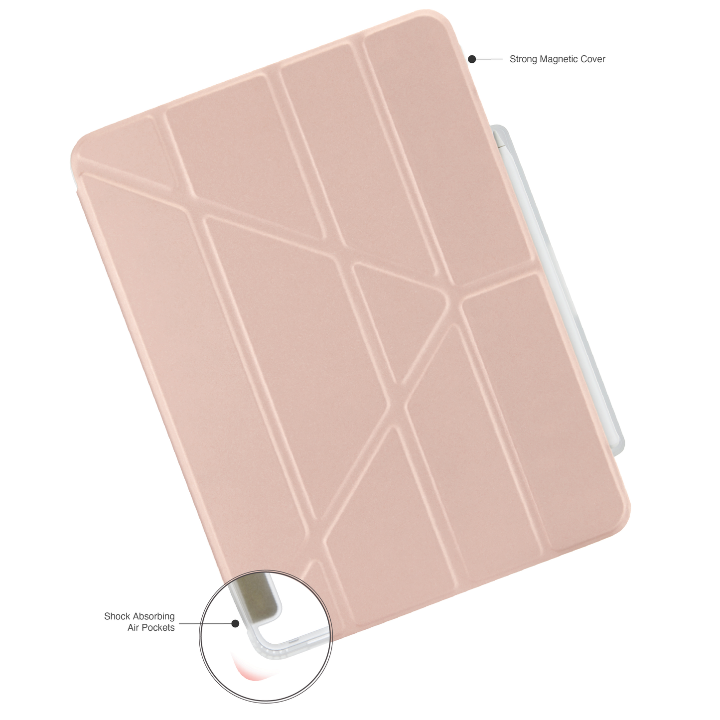 Pipetto Origami Pencil Case pour iPad Air 13 pouces (M2/M3) - Rose métallisé