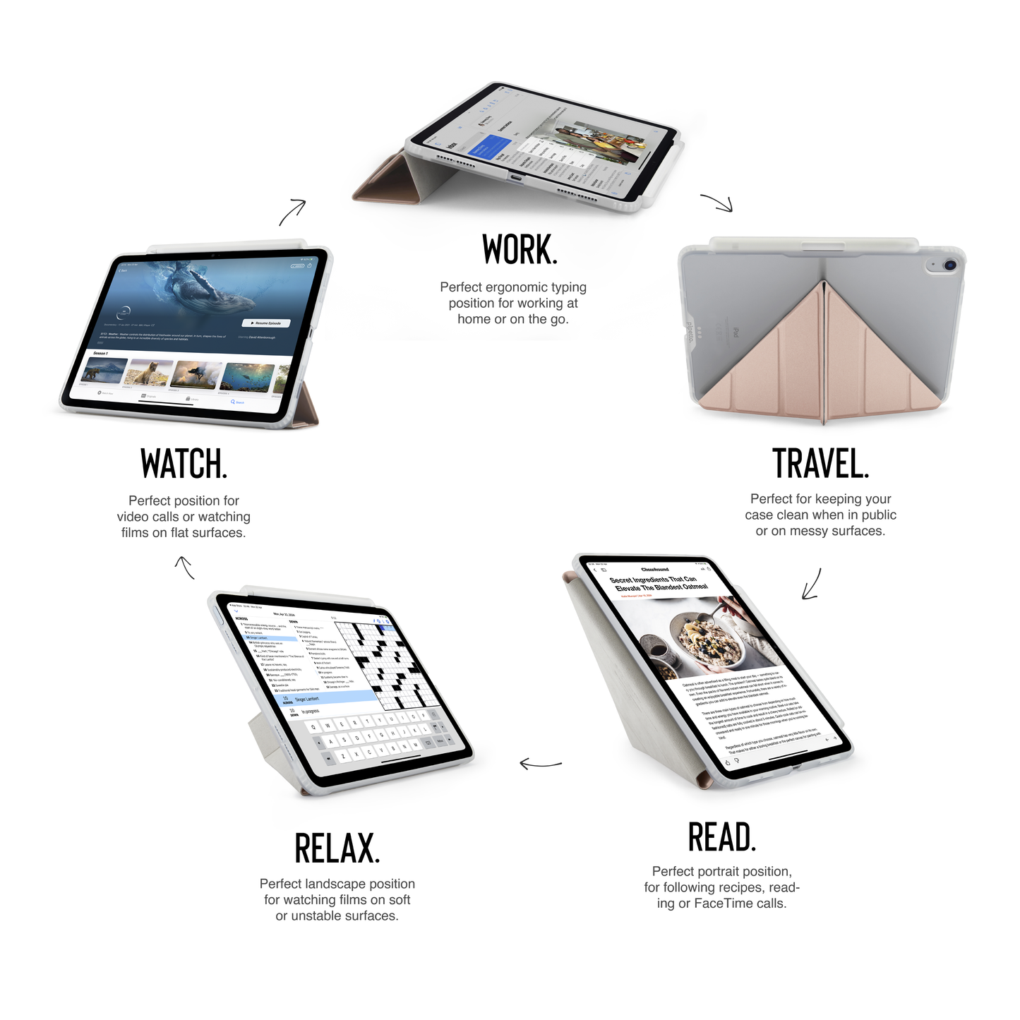 Pipetto Origami Pencil Case pour iPad Air 13 pouces (M2/M3) - Rose métallisé