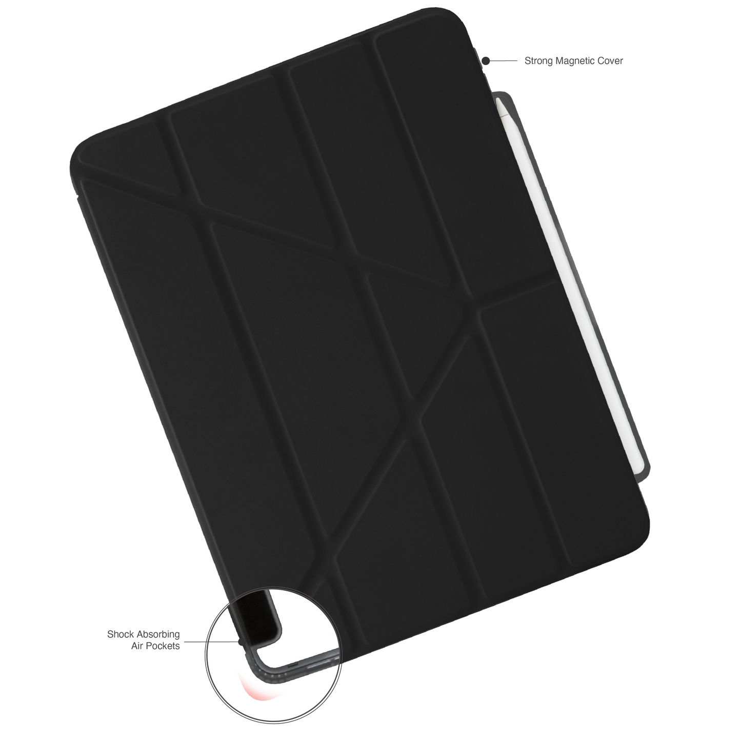 Pipetto Origami Pencil Case pour iPad Air 13 pouces (M4/M3/M2) - Noir