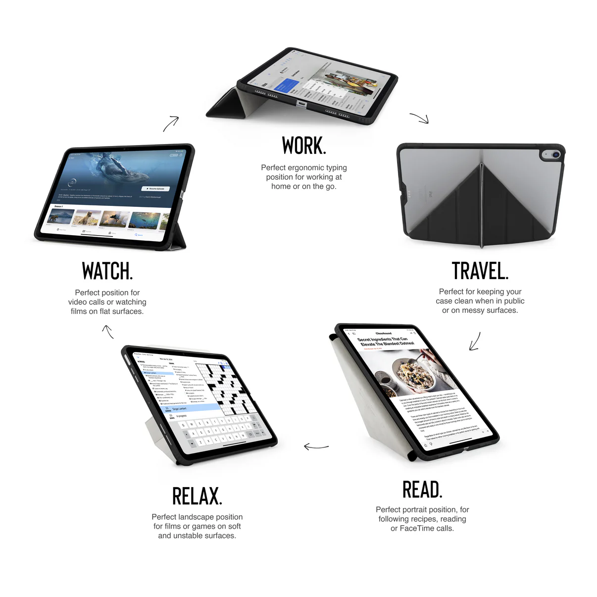 Pipetto Origami Case voor iPad Air 11-inch (M2/M3) / iPad Air 10,9-inch (2022/2020) - Zwart