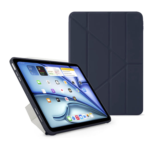 Pipetto Origami Case pour iPad Air 11 pouces (M2/M3) / iPad Air 10,9 pouces (2022/2020) - Bleu foncé
