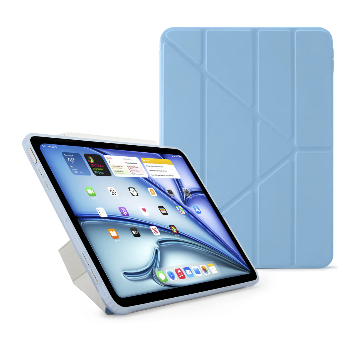 Pipetto Origami Case pour iPad Air 11 pouces (M4/M3/M2) / iPad Air 10,9 pouces (2022/2020) - Blue Clair