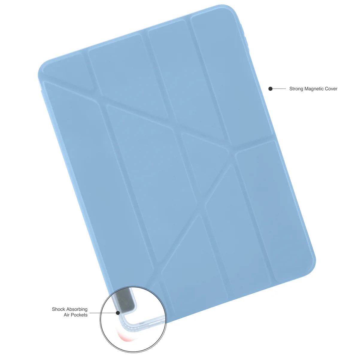 Pipetto Origami Case pour iPad Air 11 pouces (M4/M3/M2) / iPad Air 10,9 pouces (2022/2020) - Blue Clair