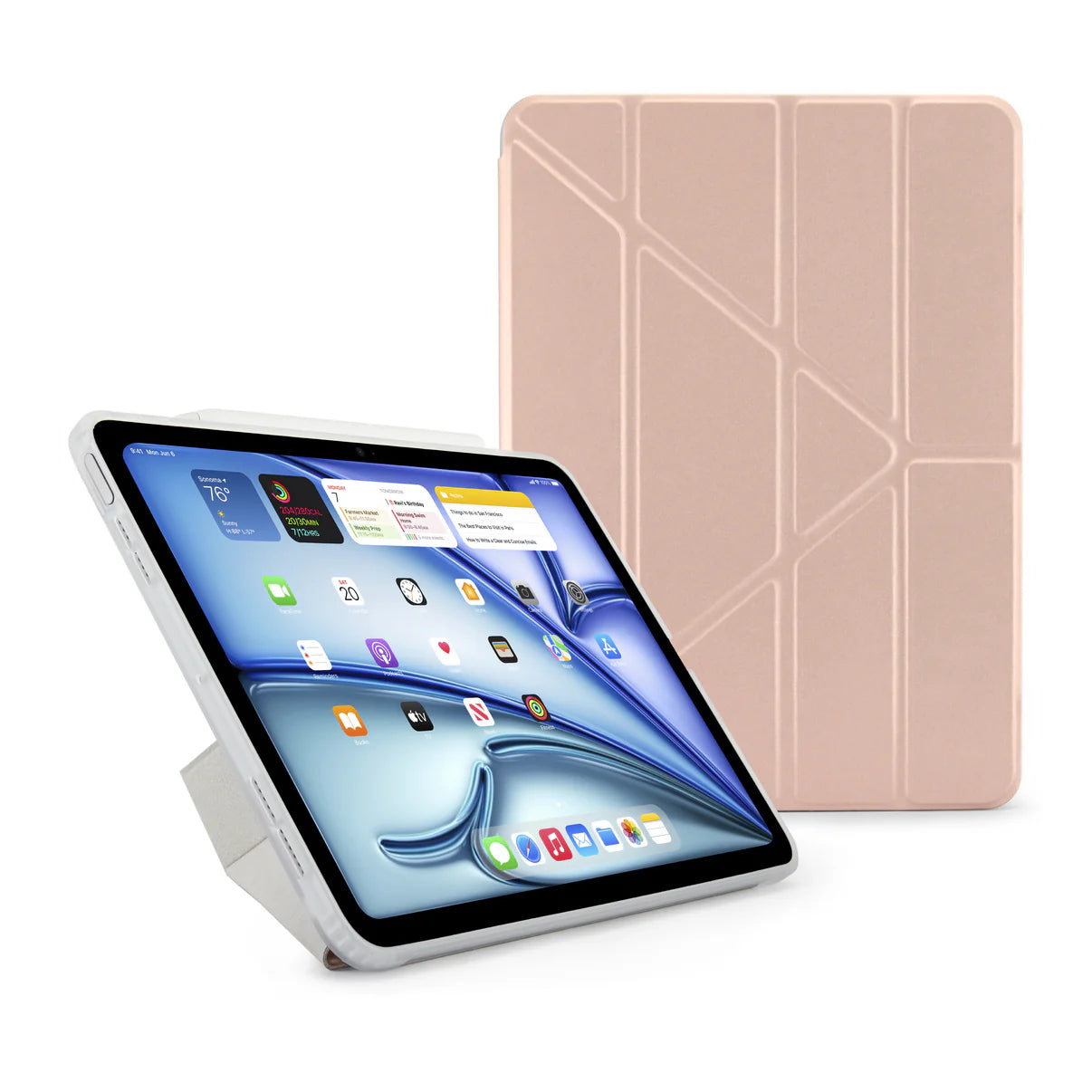Pipetto Origami Case voor iPad Air 11-inch (M2/M3) / iPad Air 10,9-inch (2022/2020) - Metallic Pink
