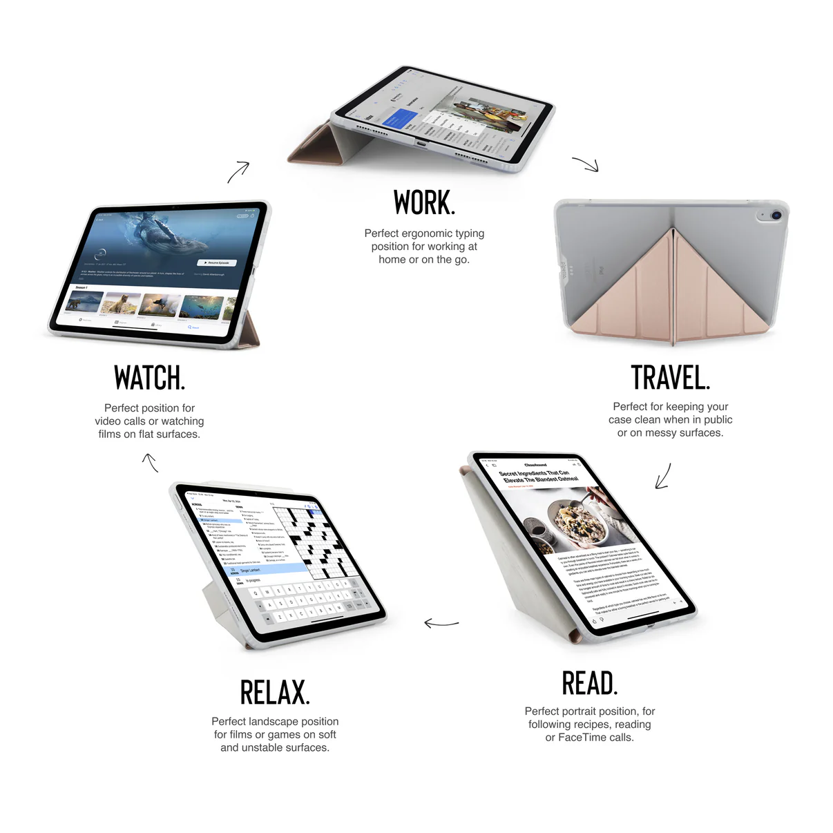 Pipetto Origami Case voor iPad Air 11-inch (M2/M3) / iPad Air 10,9-inch (2022/2020) - Metallic Pink