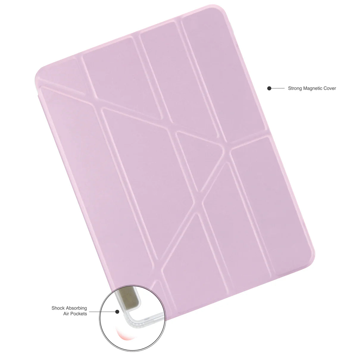 Pipetto Origami Case pour iPad Air 11 pouces (M2/M3) / iPad Air 10,9 pouces (2022/2020) - Mauve métallisé