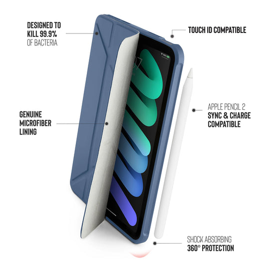 Pipetto Origami Case pour iPad mini 8,3 pouces (6e gén.) - Bleu Marine