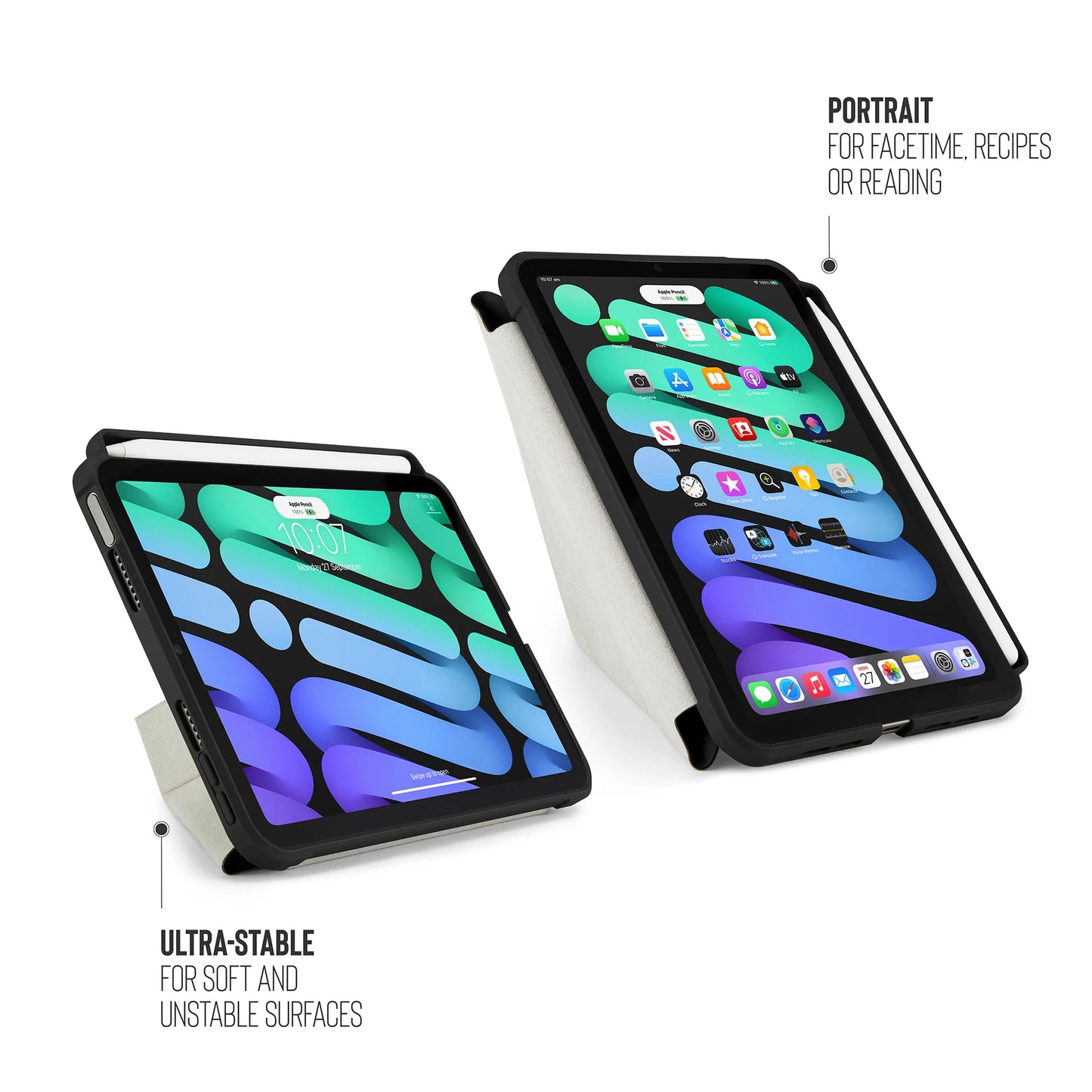 EOL Pipetto Origami Pencil Case voor iPad mini 8,3-inch (6e gen.) - Zwart