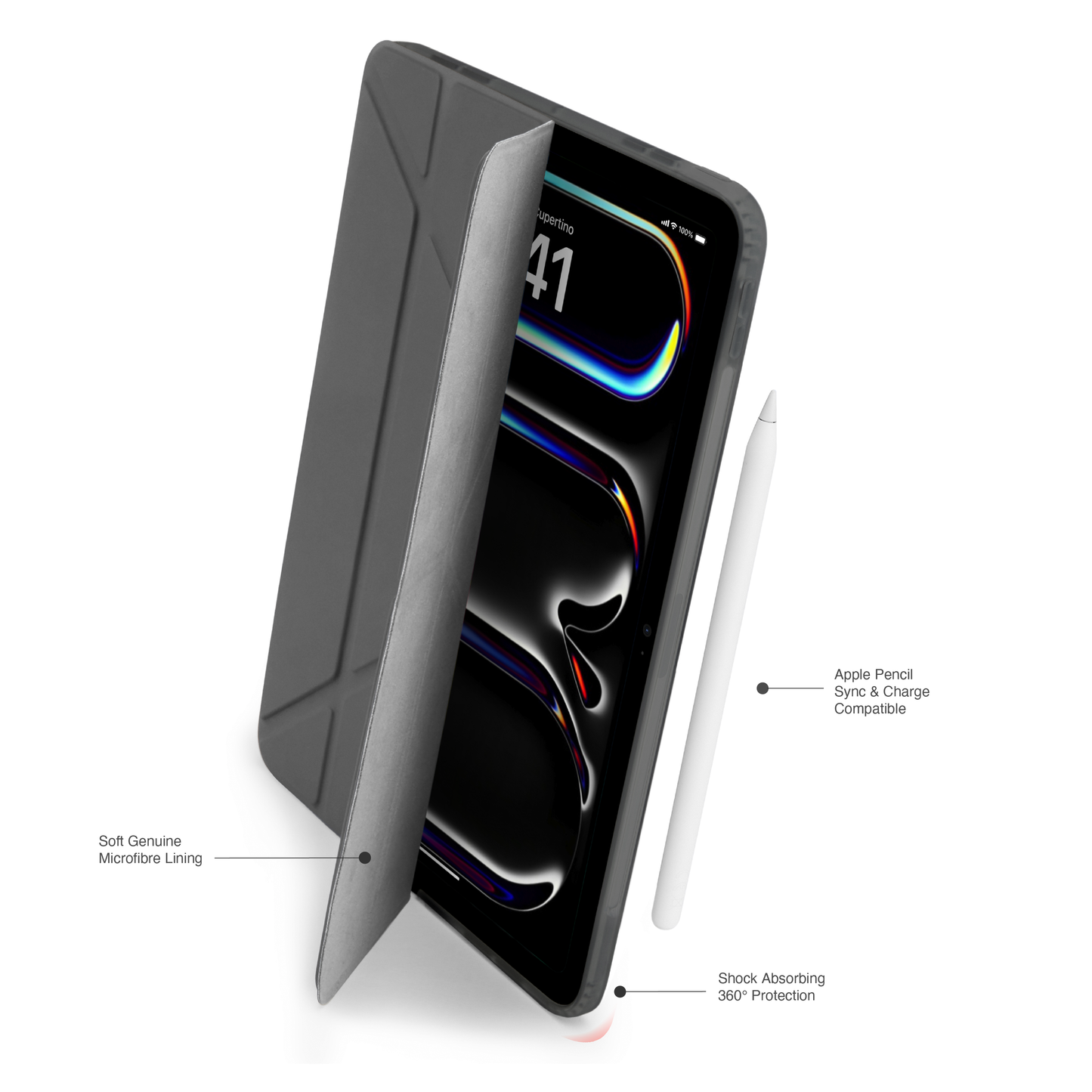 Pipetto Origami Case pour iPad Pro 11 pouces (M5/M4) - Gris