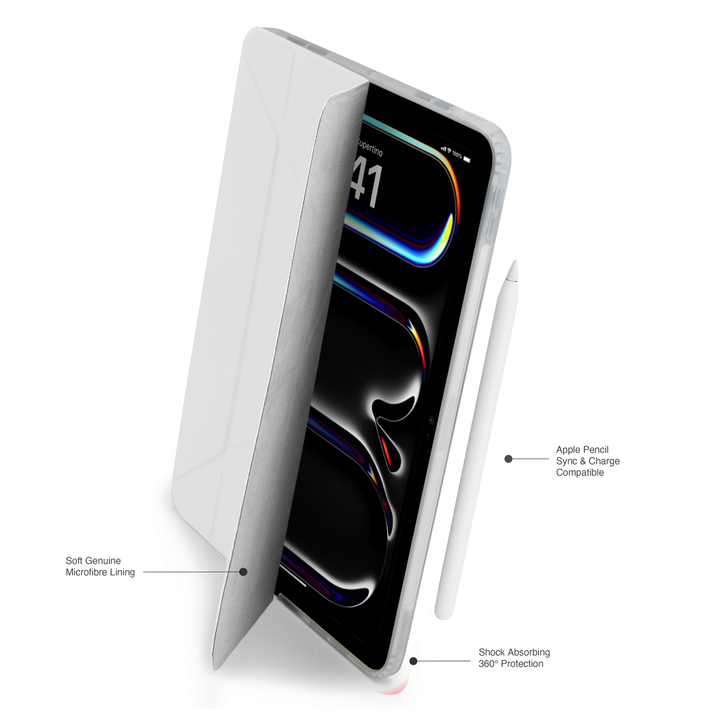 Pipetto Origami Case pour iPad Pro 11 pouces (M5/M4) - Blanc