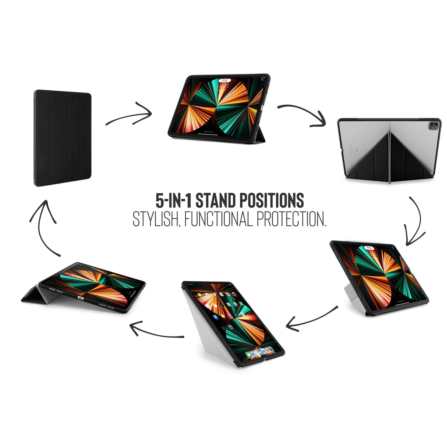 Pipetto Origami Original Case pour iPad Pro 12,9 pouces (5e gén.) - Noir
