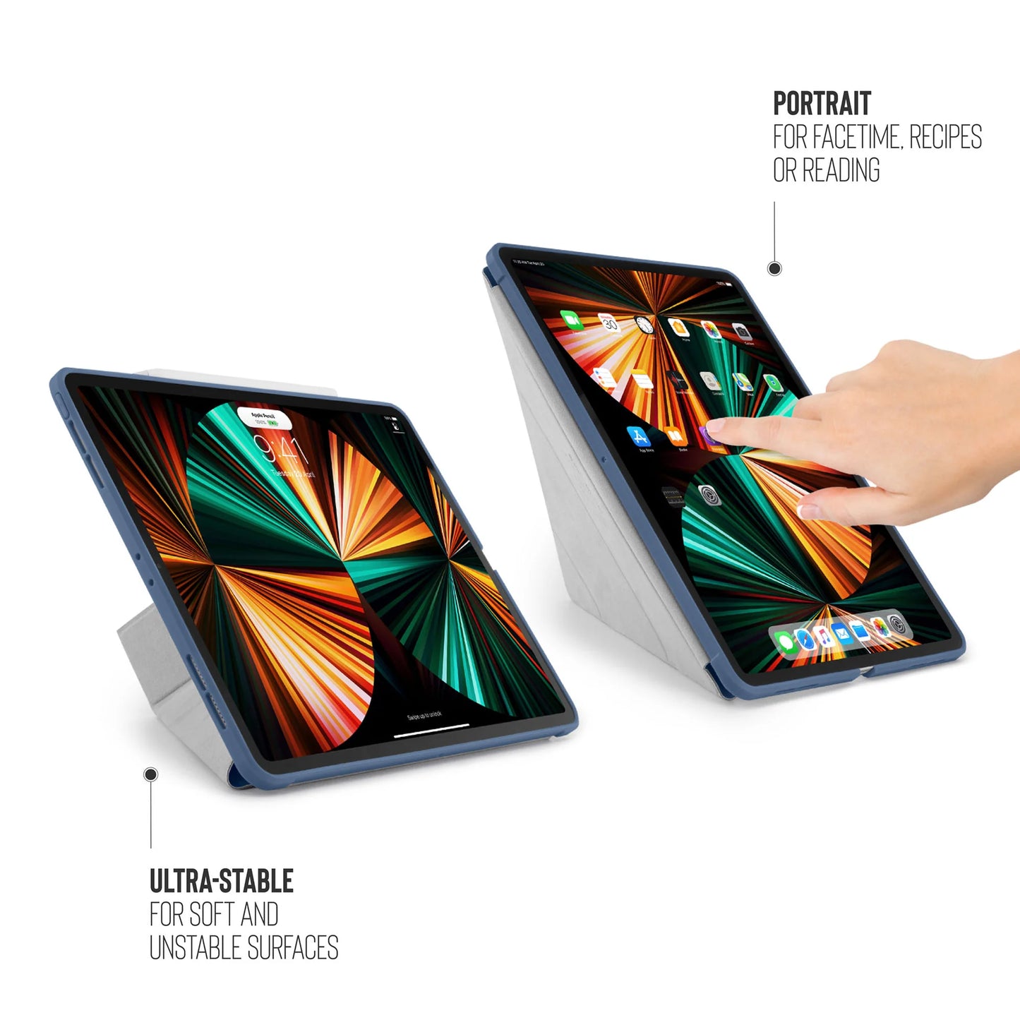 Pipetto Origami Original Case pour iPad Pro 12,9 pouces (5e gén.) - Bleu marine
