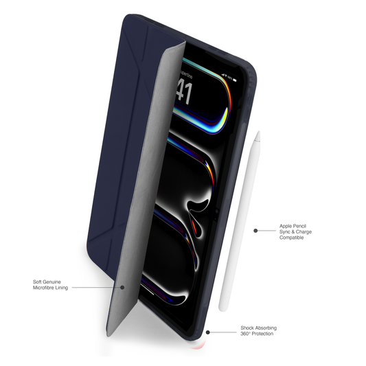Pipetto Origami Case voor 13-inch iPad Pro (M5/M4) - Donkerblauw