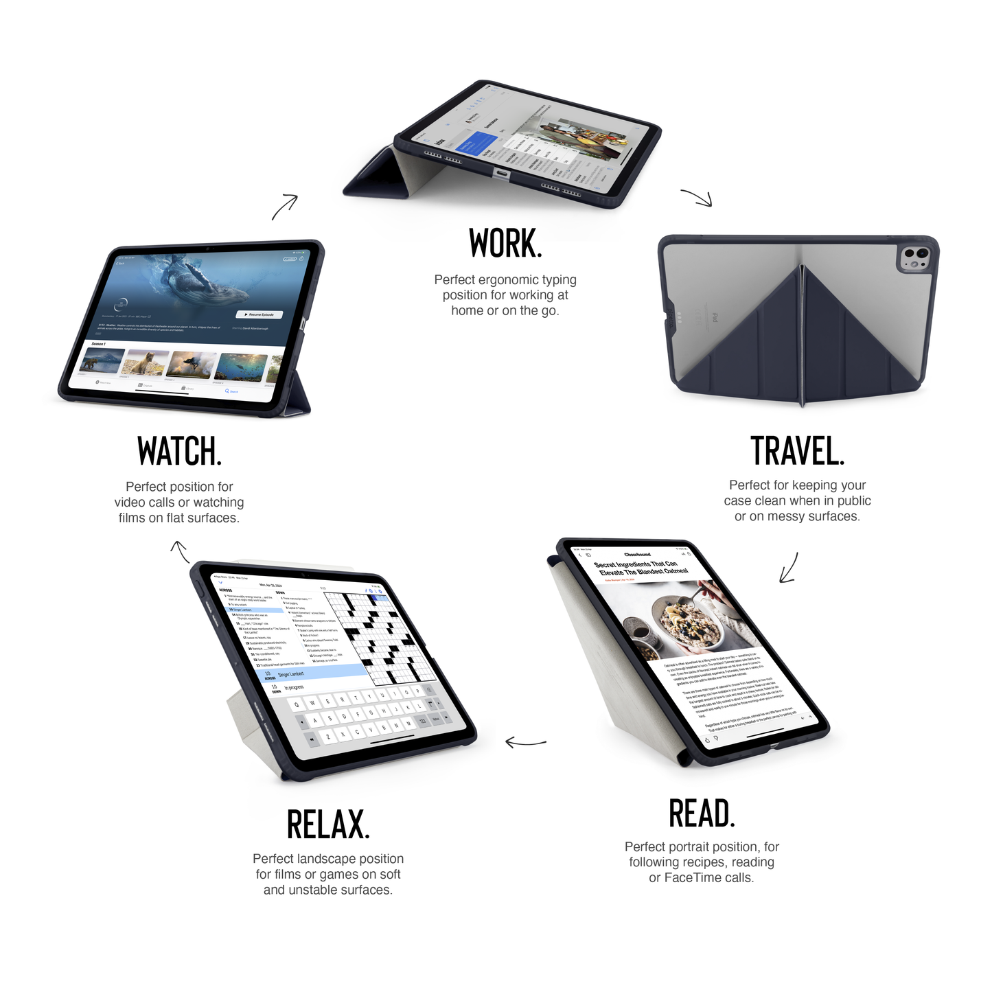 Pipetto Origami Case voor 13-inch iPad Pro (M5/M4) - Donkerblauw