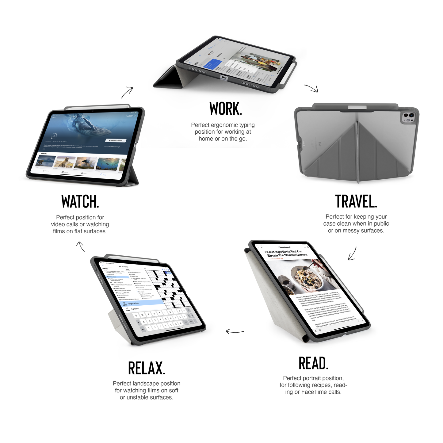 EOL Pipetto Origami Pencil Case voor 13-inch iPad Pro (M5/M4) - Grijs