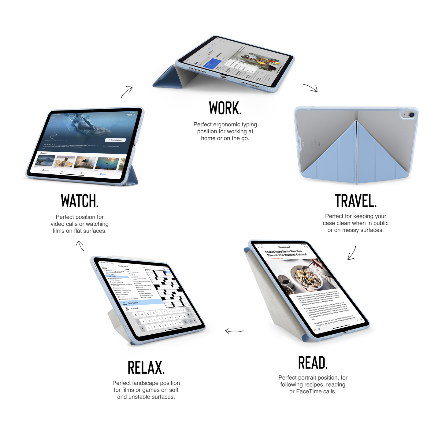 Pipetto Origami Case pour iPad Air 13 pouces (M2/M3) - Bleu clair