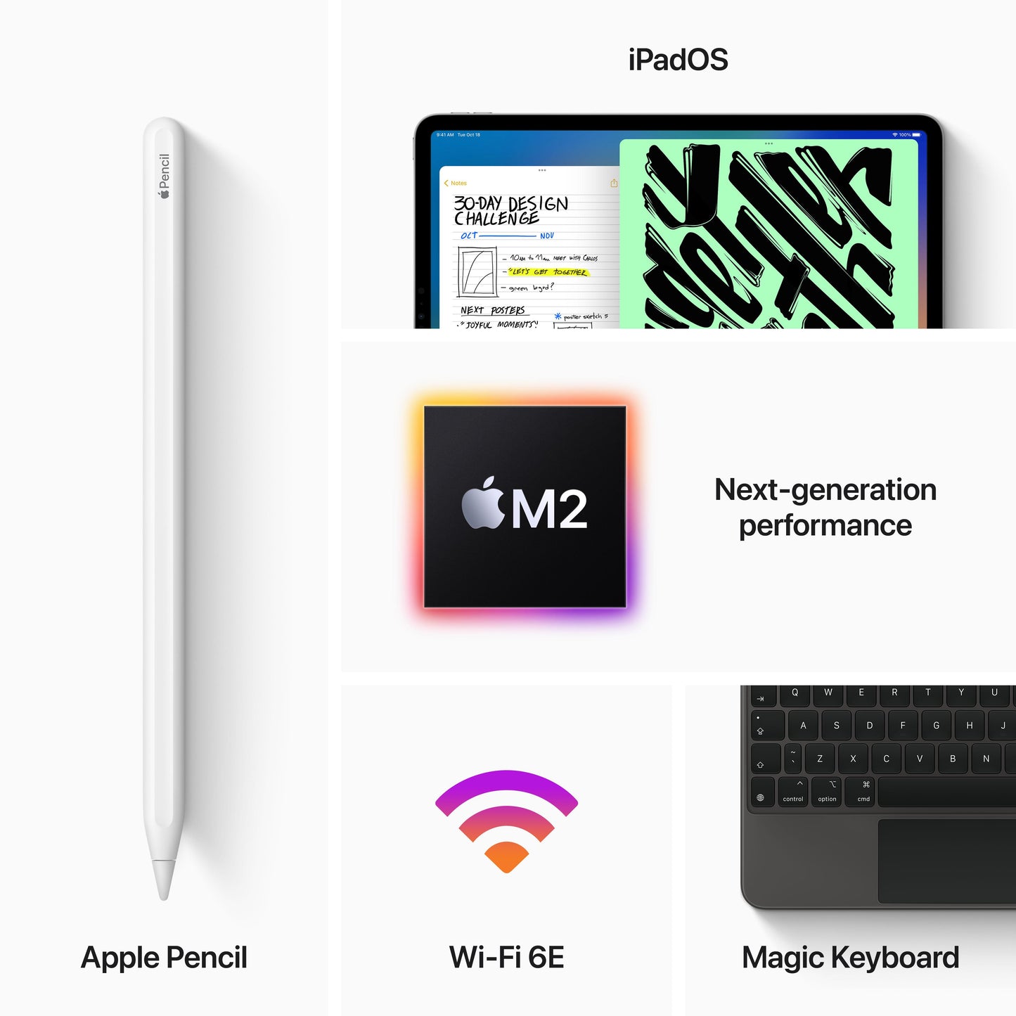 2022 iPad Pro 11 pouces, Wi-Fi, 128 Go - Argent (4e génération)