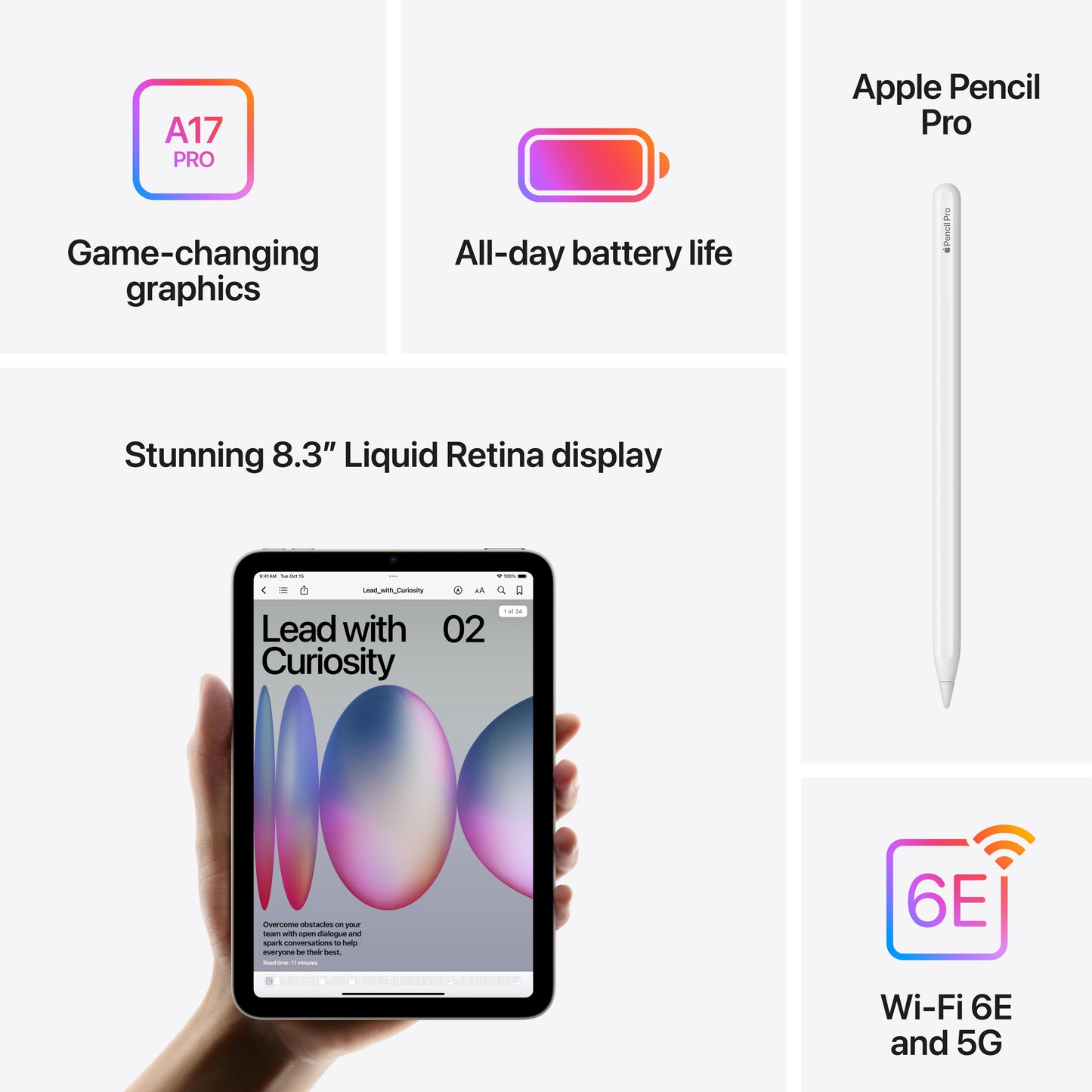 iPad mini Wi-Fi + Cellular 128 GB - Spacegrijs (A17 Pro)