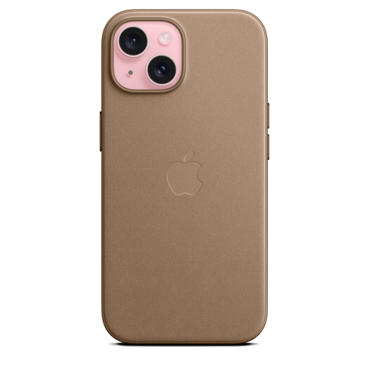 EOL FineWoven hoesje met MagSafe voor iPhone 15 - Taupe
