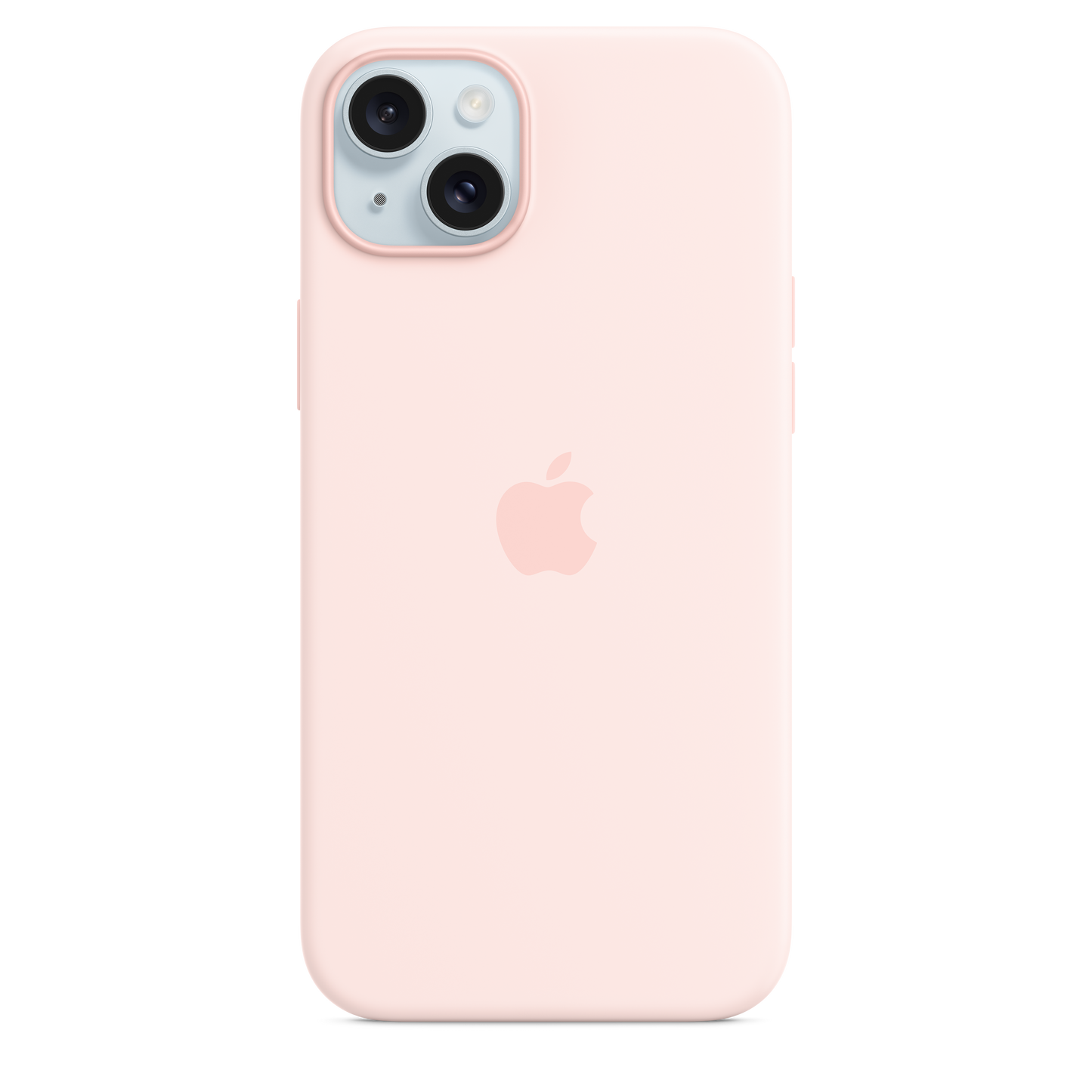 Coque en silicone avec MagSafe pour iPhone 15 Plus - Rose pâle