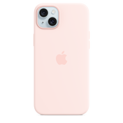 Coque en silicone avec MagSafe pour iPhone 15 Plus - Rose pâle