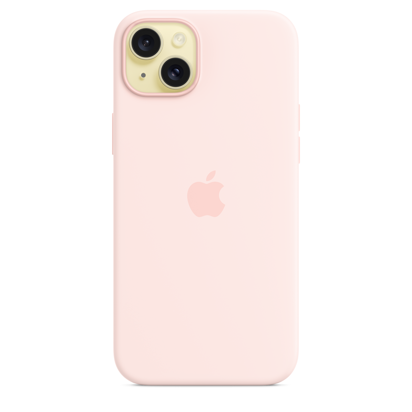 Coque en silicone avec MagSafe pour iPhone 15 Plus - Rose pâle