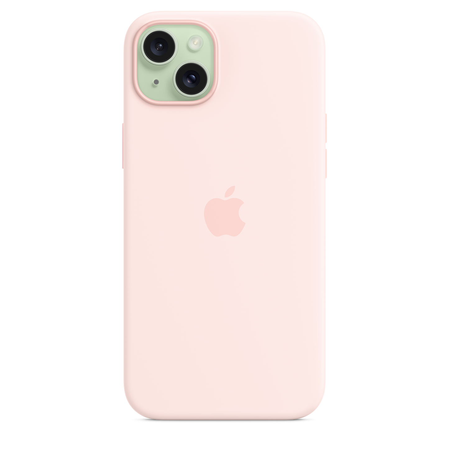 Coque en silicone avec MagSafe pour iPhone 15 Plus - Rose pâle
